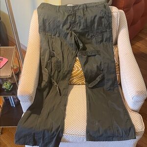 Vintage Younique Multifunctional Olive Green Utility Rayon Cargo Pants